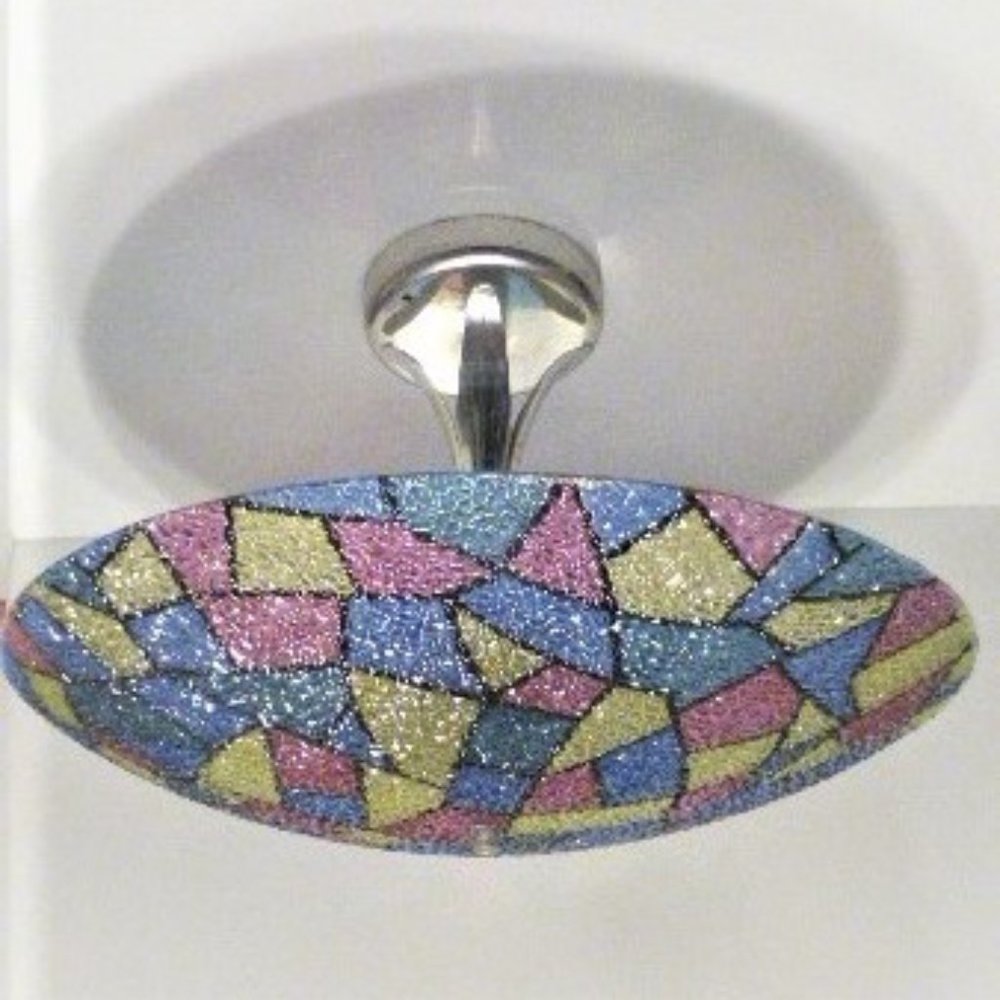 BX60 - Vintage STAINED GLASS LIGHT FIXTURE Vintage Light Fixture Ceiling Light